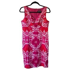 Jones New York vibrant colorful boho sleeveless midi length dress size 10 petite